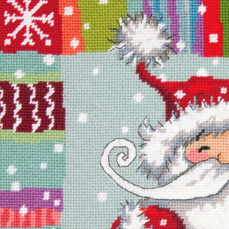 Dimensions Needlepoint Kit, Patterned Santa Claus Christmas Needlepoint, 14'' x 14'' - Image 5